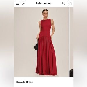 Reformation Camella Dress in Red (Sangre)